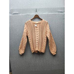 Sky & Sparrow Womens Peach Chenille Knit Sweater M